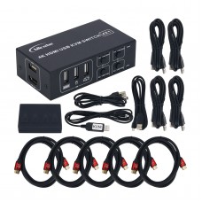 4X1 4K HDMI USB KVM Switch with 4 Input 1 Output Interfaces for USB Mouse Keyboard Monitor Printer
