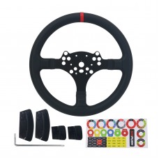 SIMPUSH 13 Inch Steering Wheel MOD Steering Wheel Modification Wrapped with Cowhide for PXN V10