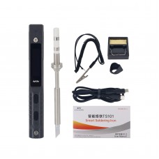 TS101 90W Mini Soldering Iron Electric Soldering Iron w/ ESD Ground Clip USB Cable Stand TS-K Tip