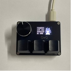 SayoDevice Black 3-Key O3C OSU Rapid Trigger Custom Keyboard Hall Magnetic Axis Gaming Keyboard with 0.96-inch IPS Screen