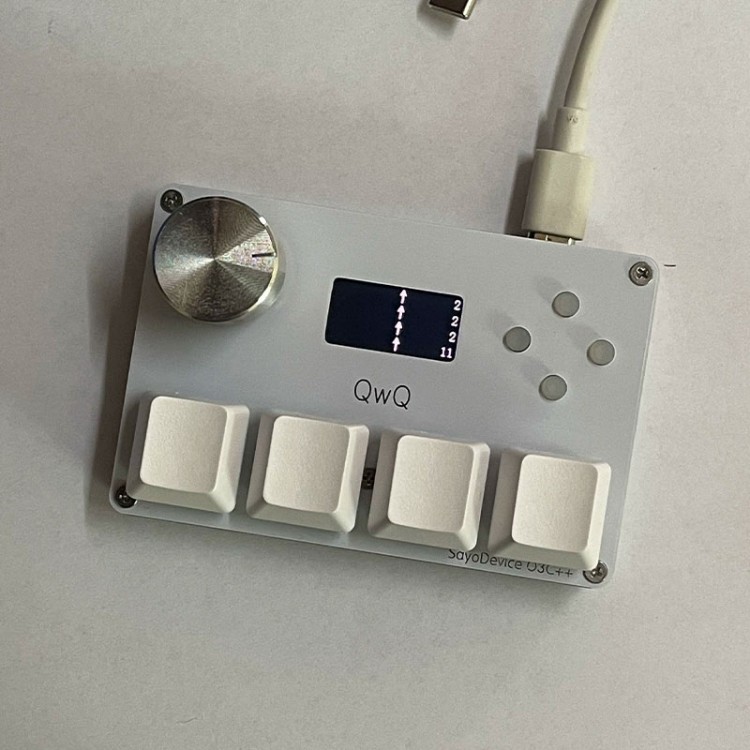 SayoDevice White 4Key O3C++ OSU Rapid Trigger Custom Keyboard Hall