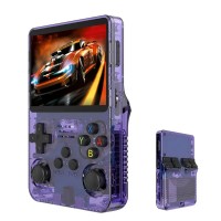 R36 Purple 64G Retro Handheld Game Console Open Source Portable Game Console with 3.5 Inch Screen