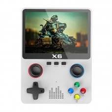 X6 Retro Handheld Game Console Portable Game Console with White Shell Supports 11 Emulator Gamers