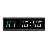 1.5" 6-Digit LED Gym Timer Clock Interval Timer with Remote Control for Gym and Meeting Room