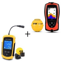 FF1108-1CWLA 60M/196.9FT Wireless Sonar Fish Finder + FFC1108-1 Wired Fish Finder with Color Screen
