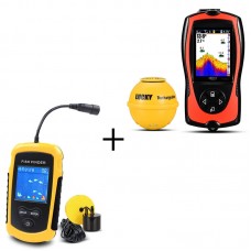 FF1108-1CWLA 60M/196.9FT Wireless Sonar Fish Finder + FFC1108-1 Wired Fish Finder with Color Screen