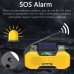 5000mAh EU Yellow Emergency Radio FM AM Radio with Solar Power Charging Flashlight Compass Alarm