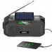 5000mAh EU Black Emergency Radio FM AM Radio with Solar Power Charging Flashlight Compass Alarm