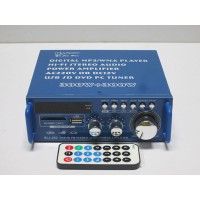 BLJ-253 300W + 300W Power Amp USB SD FM Stereo Audio Power Amplifier (Blue) for DC 12V & AC 220V