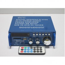 BLJ-253 300W + 300W Power Amp USB SD FM Stereo Audio Power Amplifier (Blue) for DC 12V & AC 220V