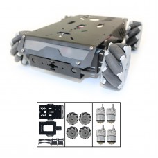 V3 Mecanum Wheel Intelligence Robot Aluminum Car Frame with 1:30 Decoding Motor and Suspension Front Wheel