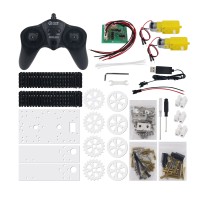Unassembled Acrylic Remote Control Tracked Robot Tank Chassis TT Motor 3-9V Intelligent Tank with Cables