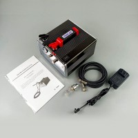 HS-317 Black Portable Paint Sprayer Built-in 0.2L Air Receiver and Battery Spray Paint Pump for Hand-made Models