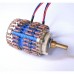 10K Dual Potentiometer 24-Step L-Type Volume Potentiometer w/ Copper Shaft Brown Resistors for DALE