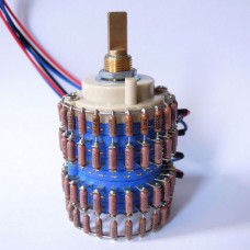 50K Dual Potentiometer 24-Step L-Type Volume Potentiometer w/ Copper Shaft Brown Resistors for DALE