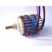 50K Dual Potentiometer 24-Step L-Type Volume Potentiometer w/ Copper Shaft Brown Resistors for DALE