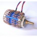 250K Dual Potentiometer 24-Step L-Type Volume Potentiometer w/ Copper Shaft Brown Resistors for DALE