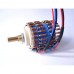 250K Dual Potentiometer 24-Step L-Type Volume Potentiometer w/ Copper Shaft Brown Resistors for DALE