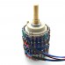 10K Dual Potentiometer 24-Step L-Type Volume Potentiometer w/ Copper Shaft & Resistors for Vishay Dale