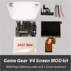 V4.0 Non-Laminated Highlight Screen MOD Kit w/ White Glass Screen Cover & Cables for SEGA Game Gear