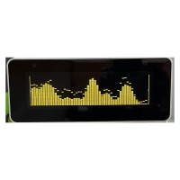 AK25664_V2.0 Music Spectrum Display Rhythm Light Desktop Clock with Yellow Screen and Remote Control