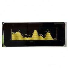 AK25664_V2.0 Music Spectrum Display Rhythm Light Desktop Clock with Yellow Screen and Remote Control