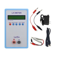 LC200A LC-200A High-Precision LC Meter Inductance Capacitance Meter w/ Power Adapter + SMT Test Clip