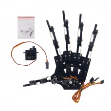 Mechanical Claw Clamper Gripper Arm Left Hand Five Fingers with Servos for Robot DIY Assembled