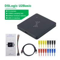 DSLogic U2Basic 16CH Logic Analyzer USB 2.0 100MHz Sampling Rate 64Mbits Hardware Memory Debugging
