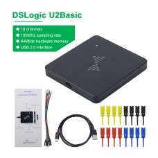 DSLogic U2Basic 16CH Logic Analyzer USB 2.0 100MHz Sampling Rate 64Mbits Hardware Memory Debugging
