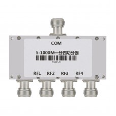 QM-PD4-051020N 5-1000M RF Power Divider RF Power Splitter One Input Four Output RF Power Combiner