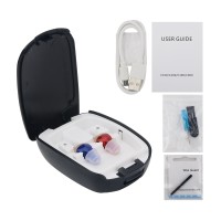 C200 Rechargeable Invisible Hearing Aids Portable In Ear Canal Hearing Aids Switch Version Red Blue