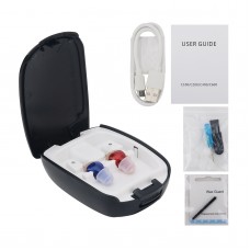 C200 Rechargeable Invisible Hearing Aids Portable In Ear Canal Hearing Aids Switch Version Red Blue