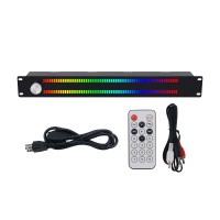 Professional LED64x2 Level Rhythm Light Music Spectrum Display 1.5U Case Voice Control Atmosphere Light