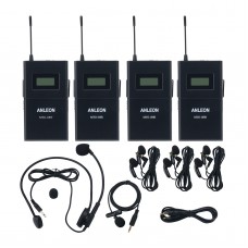 ANLEON MTG-100 Wireless Acoustic Transmission System for Tour Guide and Simultaneous Translation (1 Transmitter + 3 Receivers)