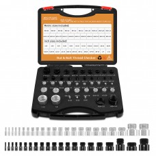 44pcs Nut and Bolt Thread Checker Inch & Metric Sizes Portable Bolt and Nut Identifier Gauge Box