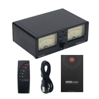 VU3 2-In-2-Out Aluminum Audio Power Amplifier 100Wx2 Speaker Switcher with Dual VU Meter Support Backlight Adjustment