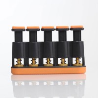 TZT MFX5 Orange Black Hand Finger Exerciser Guitar Finger Trainer w/ 3-8.5LBS Adjustable Tension