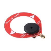 500KHz-2000KHz 50ohms Red Donut MW/AM Antenna Mini Loop Medium Wave Antenna with SMA Male Connector for Malachite Radios