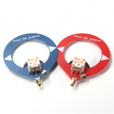 50ohms Blue+Red Donut SM/AM MW Antenna Mini Loop Shortwave Wave Antenna with SMA Male Connector for Malachite Radios