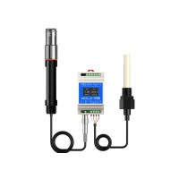 2-in-1 Rail Mount PH EC Meter PH and EC Meter w/ Screen Plastic Electrode RS485 for Agriculture Aquaculture