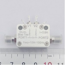 10M-10GHz RF Bias Tee DC50V Bidirectional Feed Coaxial Bias Tee with SMA Female Connector RF Accessory