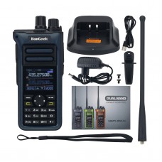 HAMGEEK GT-10 15W Walkie Talkie UHF VHF Marine Radio FM AM Radio Receiver (Gray) for Road Trips