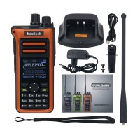 HAMGEEK GT-10 15W Walkie Talkie UHF VHF Marine Radio FM AM Radio Receiver (Orange) for Road Trips
