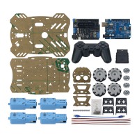 AGV Robot Car Chassis Unassembled w/ ROS Mecanum Wheel Metal Gear Motor Wireless Controller Kit