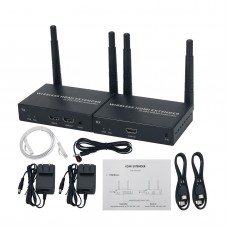 Wireless HDMI Extender One Transmitter and One Receiver 200M 1080P Transmission Support IR Remote Control
