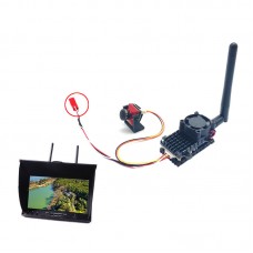 5.8G 2000mW Wireless Video Transmission System FPV Transmitter Receiver 7" Screen Set Supports DVR