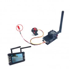 5.8G 2000mW Wireless Video Transmission System FPV TX RX 4.3" IPS Screen Set with DVR 1200TVL Camera