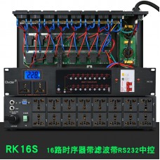 Ctvcter RK16S 16CH Power Sequencer Controller Designed with RS232 Central Control System & Filtering