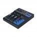 F4 4CH Professional Audio Mixer Mixing Console w/ Bluetooth USB Recording 48V Phantom Power Monitor